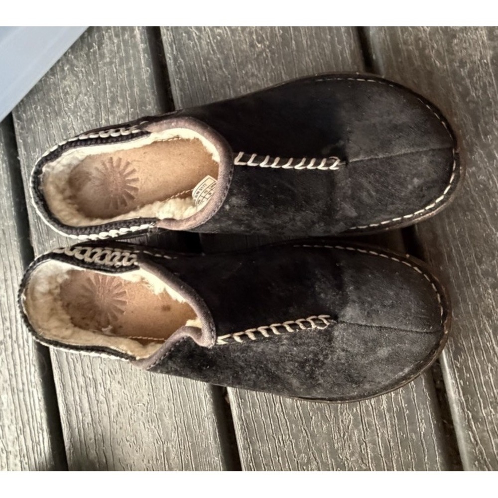 UGG Australia Kohala 5177 Womens 7 Black Suede Shearling Lined Clogs Mules